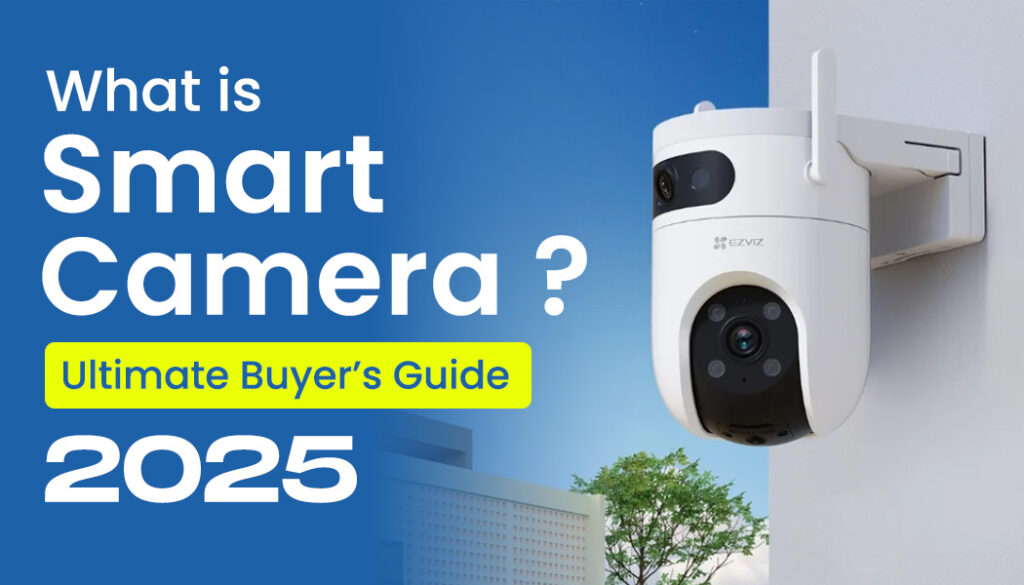 What is a Smart Camera Ultimate Buyer's Guide thumbnail showing white EZVIZ security camera