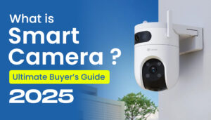 What is a Smart Camera Ultimate Buyer's Guide thumbnail showing white EZVIZ security camera