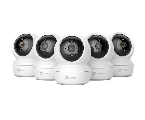 EZVIZ indoor and outdoor security cameras with smart home monitoring and official UAE warranty
